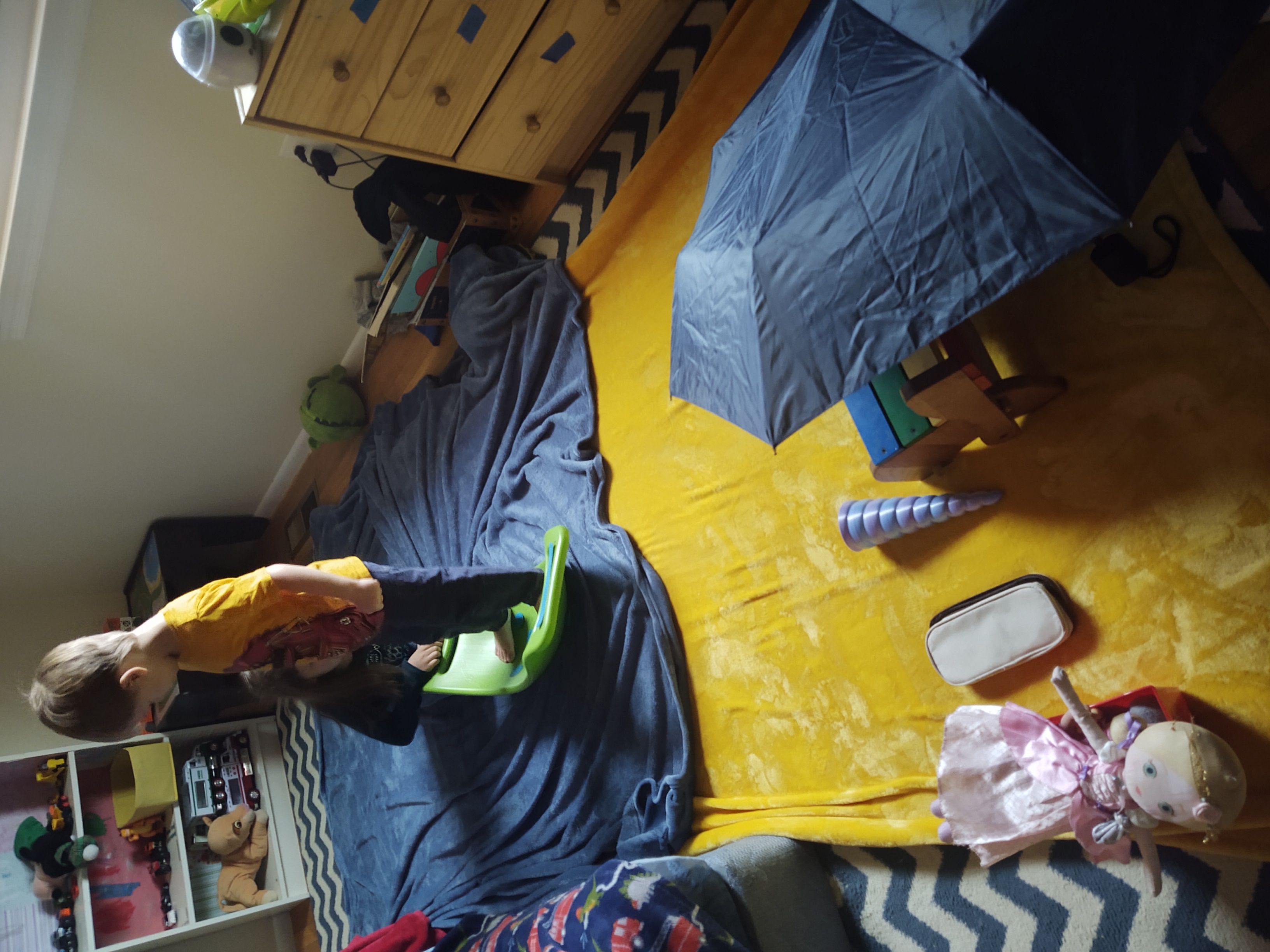 Hades hanging ten in the bedroom